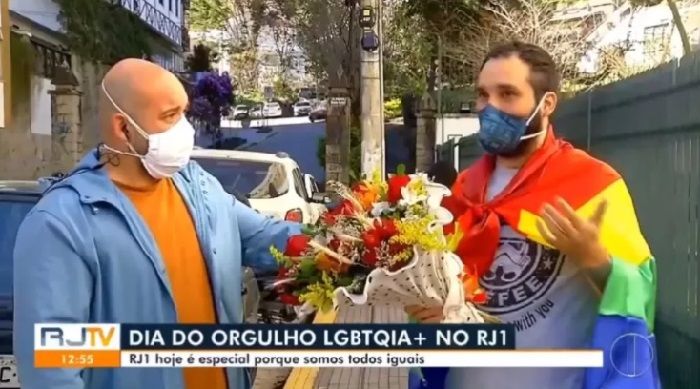 Repórter gay da Globo, Ádison Ramos recebe surpresa do marido ao vivo