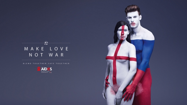 Campanha contra a aids tirou a roupa e pinto corpos de modelos