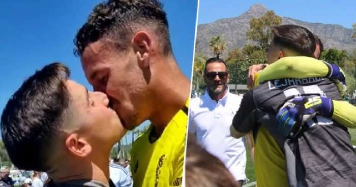 Jogador de futebol espanhol Alberto Lejárraha se assume gay beijando o namorado