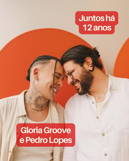 Casais gays famosos: Gloria Groove e Pedro Lopes