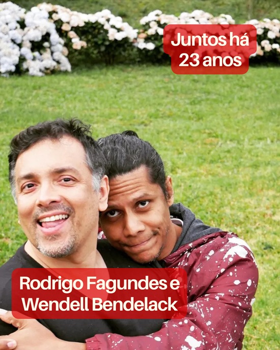 Casais gays famosos: Rodrigo Fagundes e Wendell Bendelack