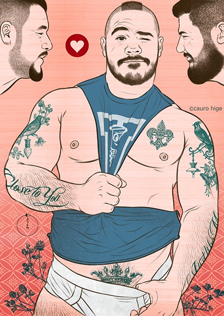 Cauro Hige: artista japonês desenha bears - homoerotismo