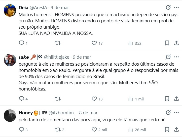 Diego Martins critica gays