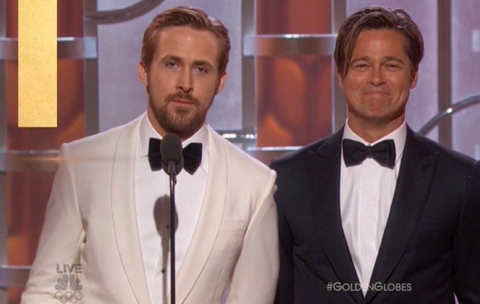 Os atores mais gatos do Globo de Ouro: Ryan Gosling e Brad Pitt
