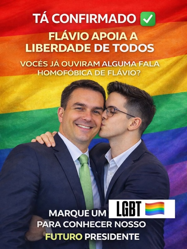 João Pedro Sastre, gay de direita, faz post com Flávio Bolsonaro