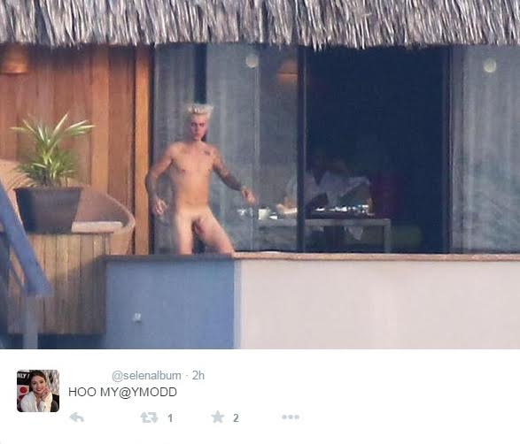 Justin Bieber é clicado nu com bumbum e pênis à mostra durante férias em Bora Bora