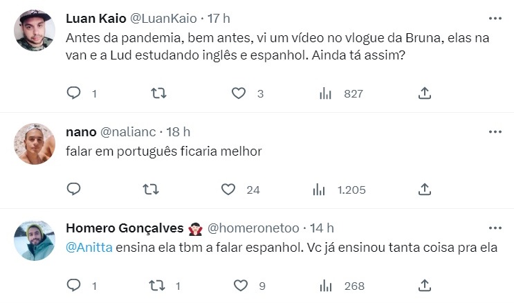 Ludmilla vira piada após tentar falar em espanhol