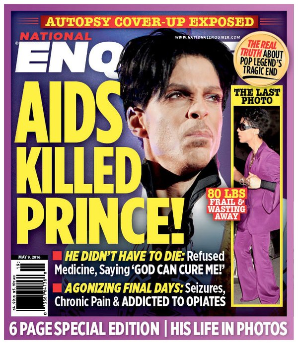 Prince morreu de aids, diz tabloide sensacionalista dos EUA