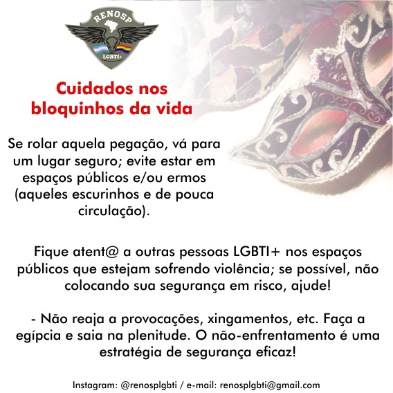 Renosp - associação de policiais LGBT divulga cuidados em blocos de carnaval