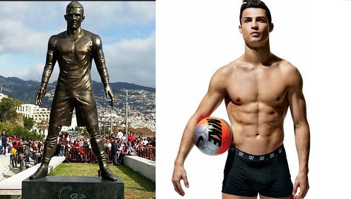 Cristiano Ronaldo é imortalizado com 'volume' no calção